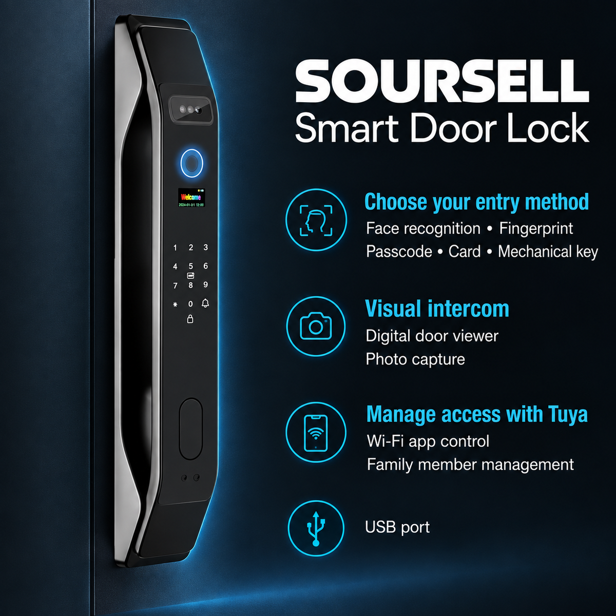 SOURSELL Vision — 3D Face Recognition Smart Lock